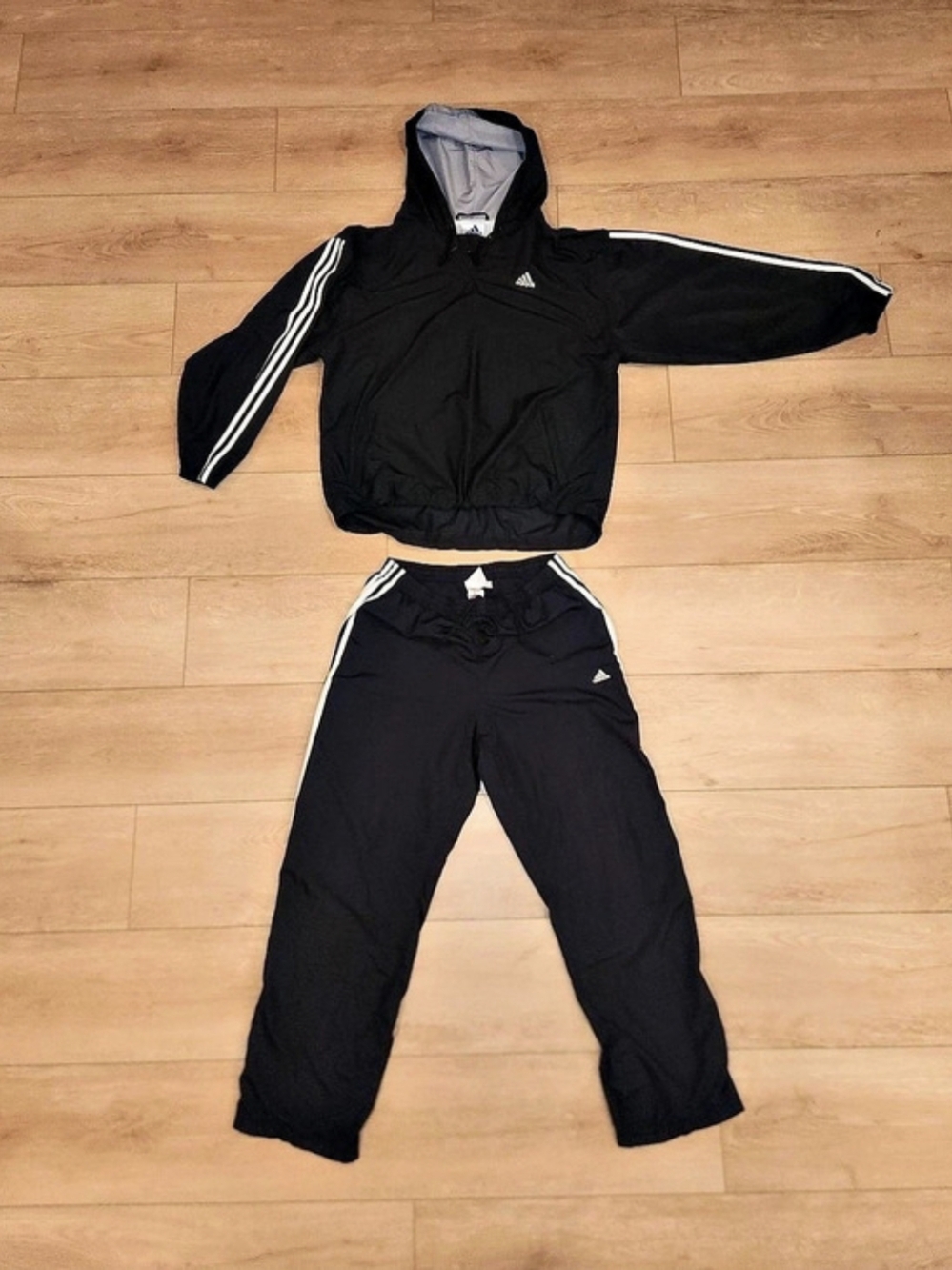 Vintage Y2K Adidas Black & White Track Suit Men's Size Large & XL Good Condition